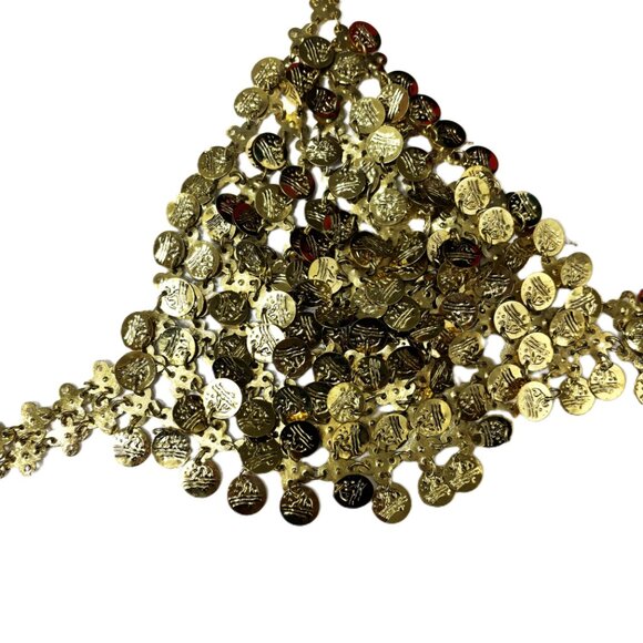 Belly Dance Gold  Metal Coin Boho Bra Y2K NWT NOS - Picture 11 of 12